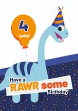 4th Birthday Dinosaur card created by Roger Bear Designs