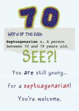 Septuagenarian 70th birthday card created by Presents Felt