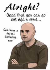 Karl Pilkington Funny Birthday Card created by Memetallica
