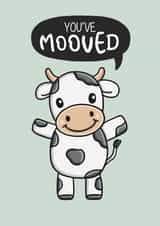 Cute Cow Pun New Home Card - You've Mooved created by Creaternet