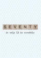 Scrabble 70th birthday card created by The Grumpy Pug