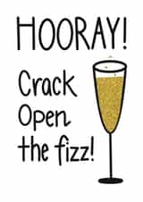 hooray champagne Congratulations Card 6991 created by The Happy Little Print Shop