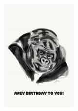 Birthday Ape Card 43670 created by Francesca's Illustration