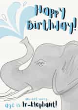 Elephant Animal Birthday Card 19057 created by Francesca's Illustration