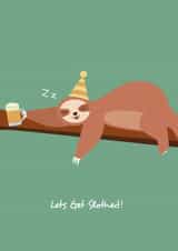 sloth sloshed Birthday Card 17541 created by emily.reevedesigns