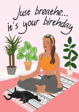 breathe yoga Birthday Card 17158 created by Jessica Hubbard