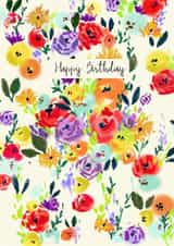 floral flowers Birthday Card 19972 created by Peony Rose Design