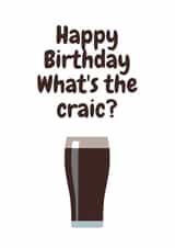 craic guinness Birthday Card 2888 created by Stray Funk Design