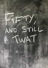 Chalkboard 50th birthday card created by Hot Balloon Art