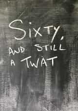 Chalkboard 60th birthday card created by Hot Balloon Art