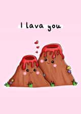 Cute Volcano Anniversary Card / Valentines Day Card - Lava - I Lava You created by The Dew Drop Designs