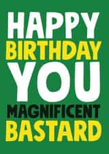 Cheeky & Rude Birthday Card For Him - Happy Birthday You Magnificent Bastard created by Roll Creative
