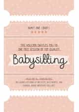 babysitting token New Baby Card 7152 created by Two For Joy Illustration