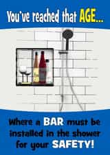 A bar in the shower birthday card created by Stephanie Scala