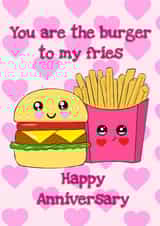 burger fries Anniversary Card 13598 created by Cutie McHootie 