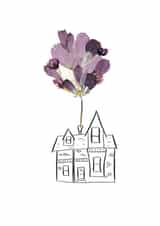 Up Pressed flowers New Home Card 19688 created by Nelly Heather