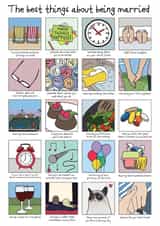 Cute Marriage Anniversary Card - The Best Thing About Being Married created by No-me illustrations