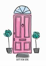 Cute Pink Door New Home Card - Happy new Home created by Alice Johnson Artwork