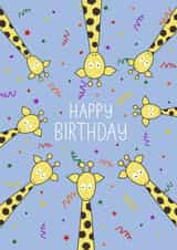 Giraffe Happy Birthday Card for child created by The Merry Giraffe