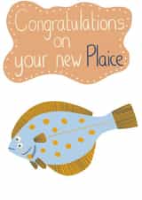 New Home Plaice Fish Funny Pun Card created by @SarahPriceDesigns
