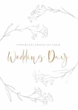 Gold and white wedding day congrats created by Alex & Us Design