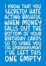 Empty Card Birthday Money Funny Card created by Brogan Thomas