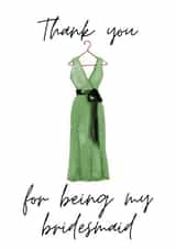 Thank you for being my bridesmaid - Green bridesmaid dress created by Sunshine in Design
