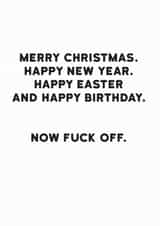 rude funny Birthday Card 11951 created by Holy Flaps