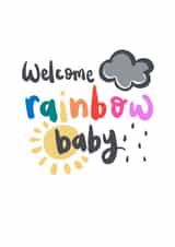 rainbow welcome New Baby Card 18703 created by Sam Bratby Art