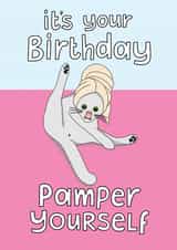 Pamper yourself on your birthday created by Sweary Cats by Leaf Lane Studio