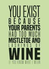 mistletoe september Birthday Card 17002 created by Creative Colin