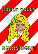 dolly parton candy cane Christmas Card 19165 created by The Kitschen Disco