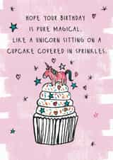 magical cupcake Birthday Card 14279 created by Pom Pom Party Cards