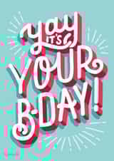 hand lettering yay Birthday Card 18926 created by Nicola B Studio
