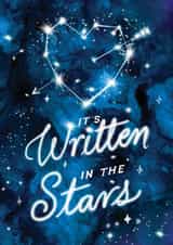 It's written in the stars - space themed wedding or engagement card created by Ohn Mar Win
