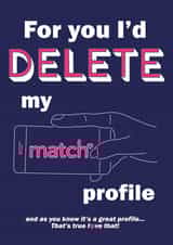 match online dating Just Because Card 38844 created by MakeMyAd Designs