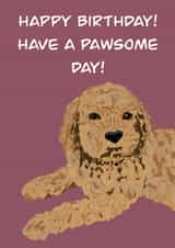 Pawsome Cockapoo birthday card perfect for a dog loving friend created by Rae of Sunshine