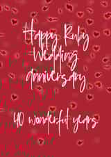 ruby wedding ruby Anniversary Card 18225 created by Prints With Personality