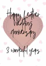 leather wedding 3 years Anniversary Card 18227 created by Prints With Personality