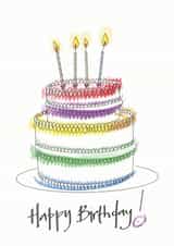 Classic Birthday Card - Cake - Candles created by doodleshoe paper goods