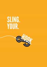 sling your hook funny Leaving Card 15529 created by CardBoardBertDesigns