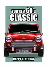 60'S CLASSIC MINI BIRTHDAY CARD created by RetroMotion Artwork