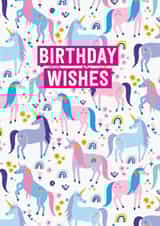 unicorn rainbows Birthday Card 20301 created by Mifkins