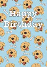 golden retriever labrador Birthday Card 14057 created by Sunny Spills