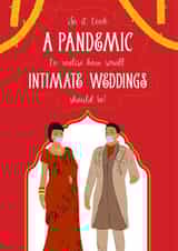 Funny Indian wedding card - Covid joke card created by Eastential
