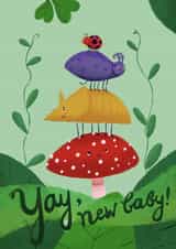 Cute Card To Welcome The Newest Member Of An Adorable Bug Family created by Teresa Kendel