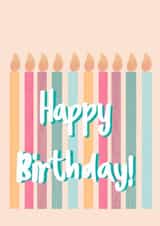 Classic Birthday Card - Colourful - Candles created by Jazmyn Young