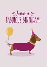 dog sausage dog Birthday Card 12870 created by Blush & Blossom 