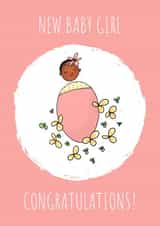 Girl Female New Baby Card 19837 created by Afritistic