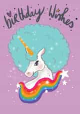 afro unicorn Birthday Card 15045 created by Karmuka